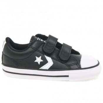 Converse Star Player Velcro Leather Kids Black/White